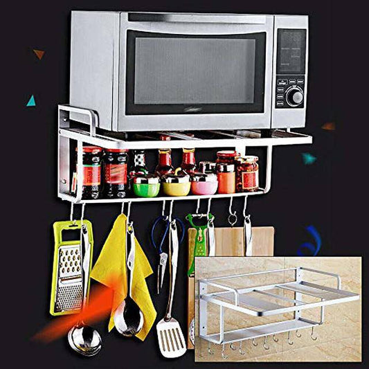 Microwave Oven Rack 2 Tier Storage Rack Microwave Oven Shelf Kitchen Supplies_0