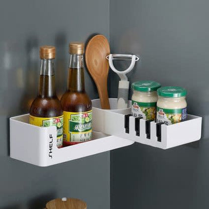 Rotating Corner Bathroom, Kitchen Storage Rack Shelf Organizer_1