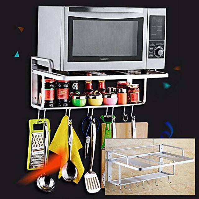 Microwave Oven Rack 2 Tier Storage Rack Microwave Oven Shelf Kitchen Supplies_0