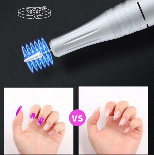 Portable Electric Nail Drill Mani/Pedi Machine - Silver_2
